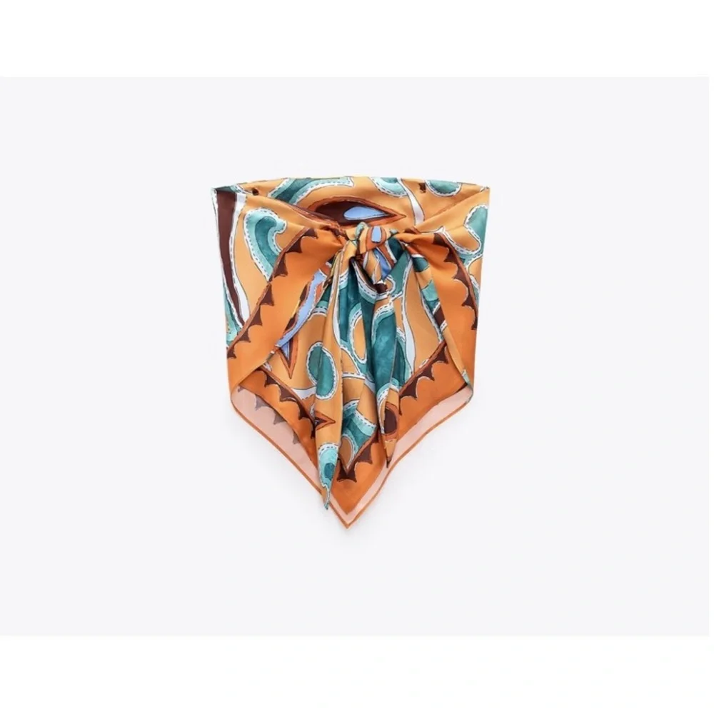 ZARA BANDANA TOP ORANGE - Picture 5 of 7